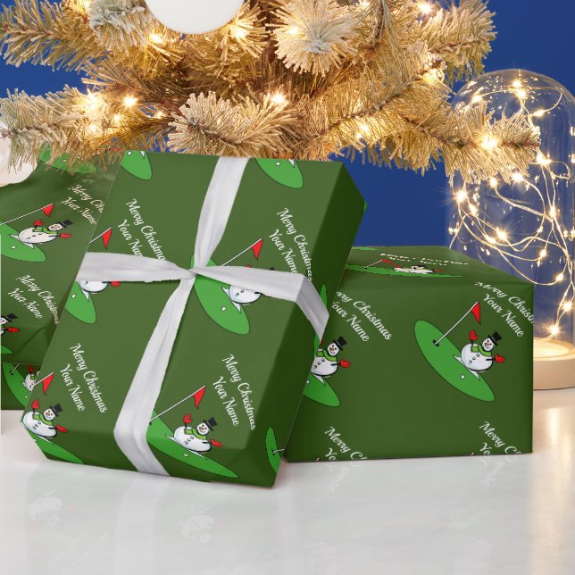 Papel de embrulho verde personalizado para o Natal (Feriados)