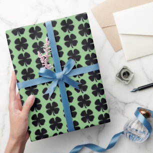 Papel de embrulho verde-trevo preto