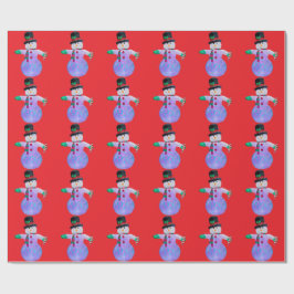 Papel de embrulho vermelho congelado