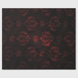 Papel de embrulho vermelho e preto do damasco