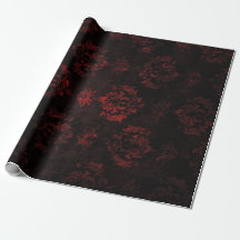 Papel de embrulho vermelho e preto do damasco
