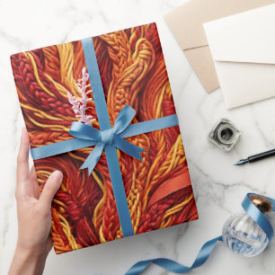 Papel de embrulho vermelho fogo de recife de coral