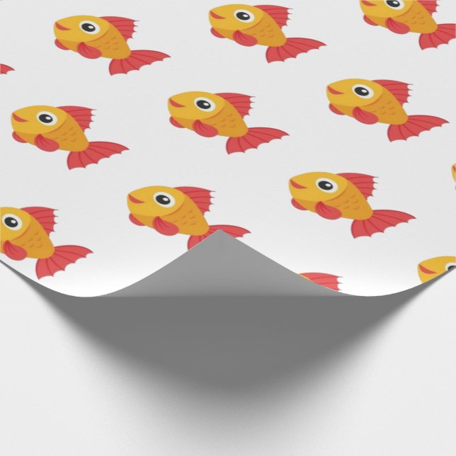 Papel de embrulho vermelho-laranja de peixe oceâni (Ponta)