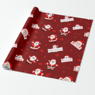 Papel de embrulho vermelho Natal Papai Noel