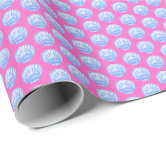 Papel de embrulho Vibrantes Conchas (Rosa e Azul)