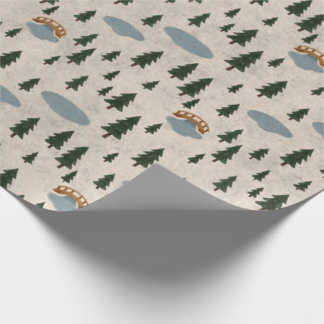 Papel de embrulho Vila Floresta Aconchegante (Ponta)