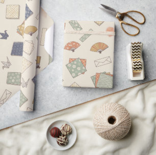 Papel de embrulho vintage em washi origami japonês