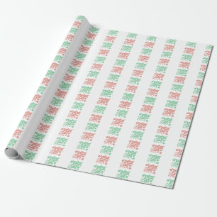 Papel de embrulho vintage xadrez Natal azevinho br