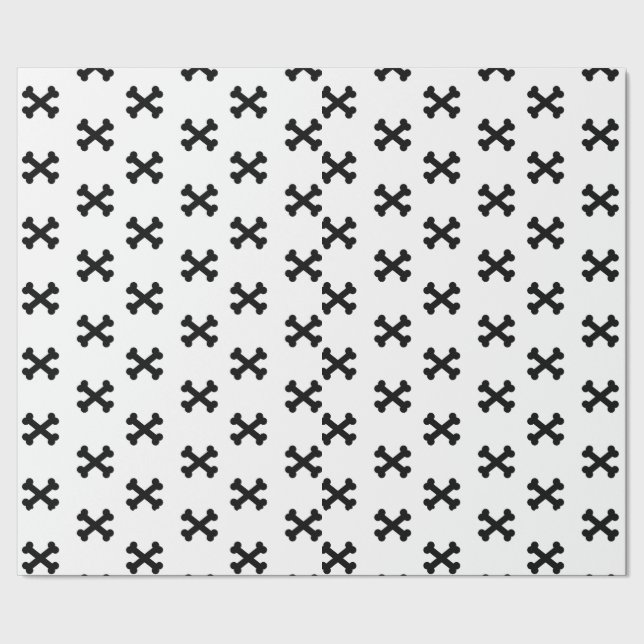 Papel de embrulho X preto e branco (Barra)