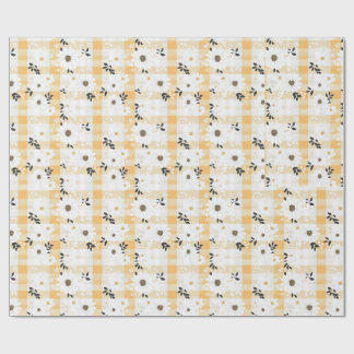Papel de embrulho Xadrez Amarelo Alegre & Margarid