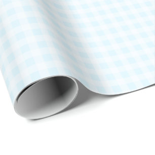 Papel de embrulho Xadrez Azul Ciano Claro