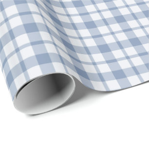 Papel de embrulho Xadrez Azul Índigo e Branco