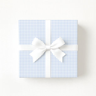 Papel de embrulho Xadrez azul Pastel Elegante
