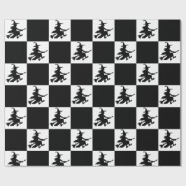 Papel de embrulho xadrez de Bruxas Pretas