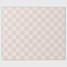 Papel de embrulho xadrez diagonal rosa e creme clá