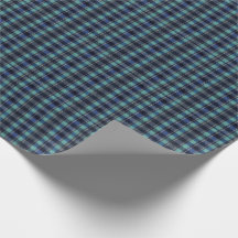 Papel de embrulho xadrez em tons de azul e verde