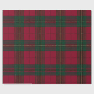 Papel de embrulho Xadrez Escocês Burgundy e Verde