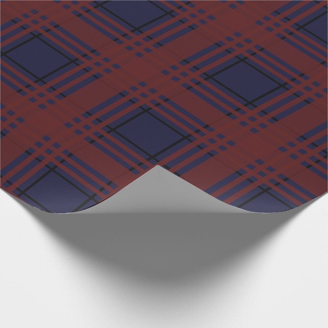 Papel de embrulho Xadrez Escocês Vermelho e Azul (Ponta)