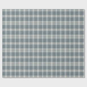 Papel de embrulho xadrez floco de neve azul e crem