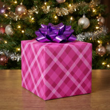 Papel de embrulho xadrez magenta rosa lindo