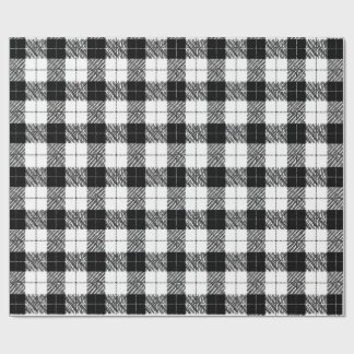 Papel de embrulho xadrez preto e branco