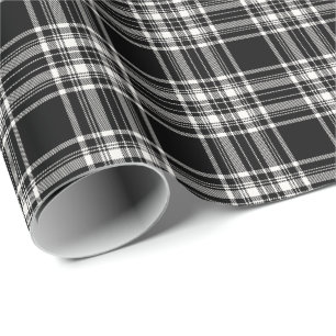 Papel de embrulho xadrez preto e branco