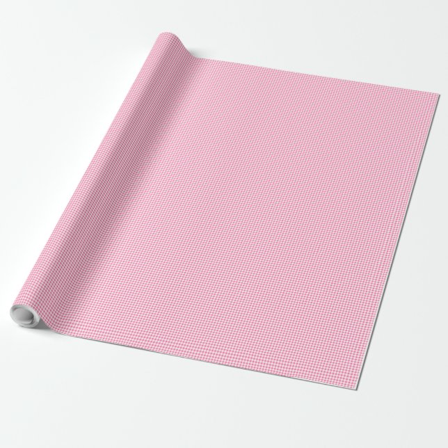 Papel de embrulho xadrez rosa e branco (Desenrolado)