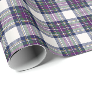 Papel de embrulho xadrez roxo e verde
