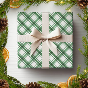 Papel de embrulho xadrez verde e branco