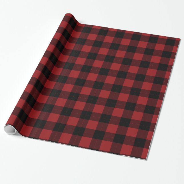 Papel de embrulho xadrez vermelho (Desenrolado)