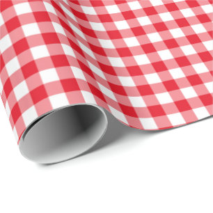 Papel de embrulho xadrez vermelho clássico