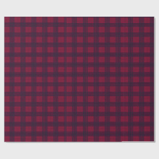 Papel de embrulho xadrez vermelho escuro e azul ma