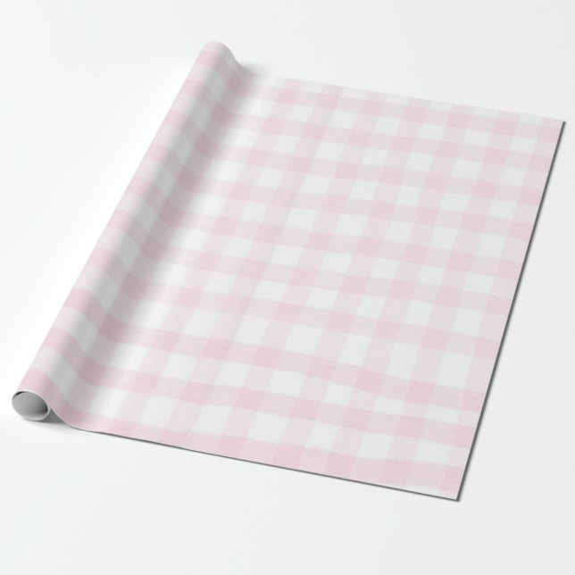 Papel de embrulho xadrezinho rosa simples  (Desenrolado)