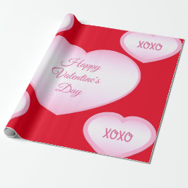 Papel de embrulho XOXO Feliz Dia dos Namorados