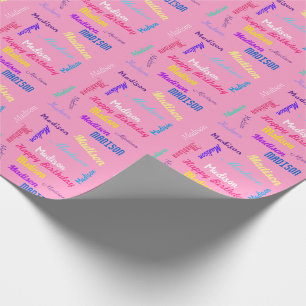 Papel de empacotamento de presente de aniversário