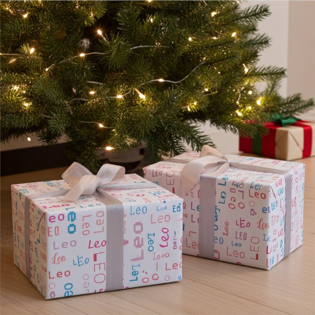 Papel de empacotamento de presente para nome perso (Criador carregado)