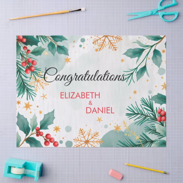 Papel de enfeite para casamentos de natal com aqua (Arte )