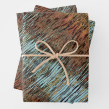 Papel de enrolamento Aqua Brown e Orange Wild Abst