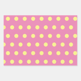 Papel de enrolamento da bolinhas (rosa e amarelo s