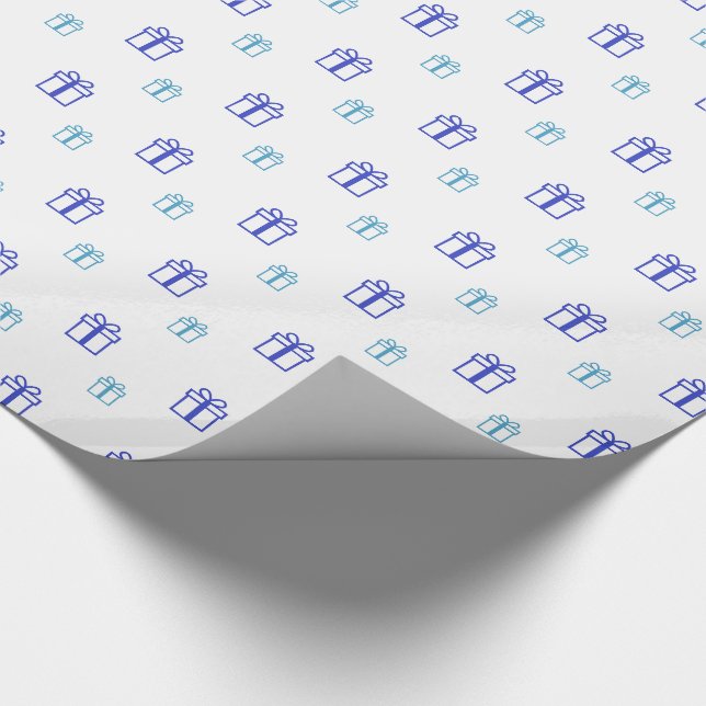 Papel de enrolamento de caixas de presente azuis (Ponta)