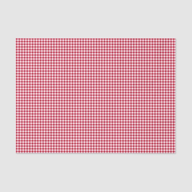 Papel De Enrolamento De Tecidos Gingham-Berry-Red (Frente )