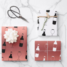 Papel de enrolamento do tema do vinho - Rosa Doura