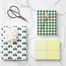Papel de enrolamento verde e amarelo do trator de