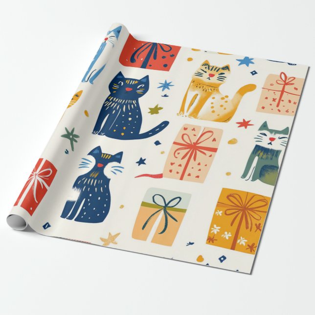 Papel De Enrolar Para Presente De Gato Gato Gótico (Desenrolado)