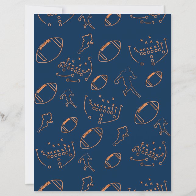 Papel de Equipe de Futebol Azul e Laranja (Frente)