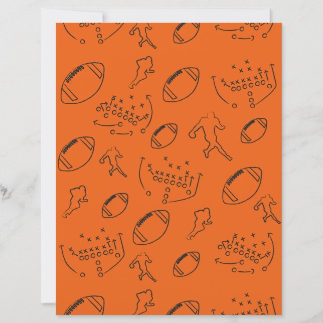 Papel de Equipe de Futebol Laranja e Preto (Frente)