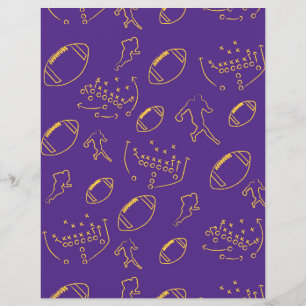 Papel de Equipe de Futebol Roxo e Amarelo com Cor