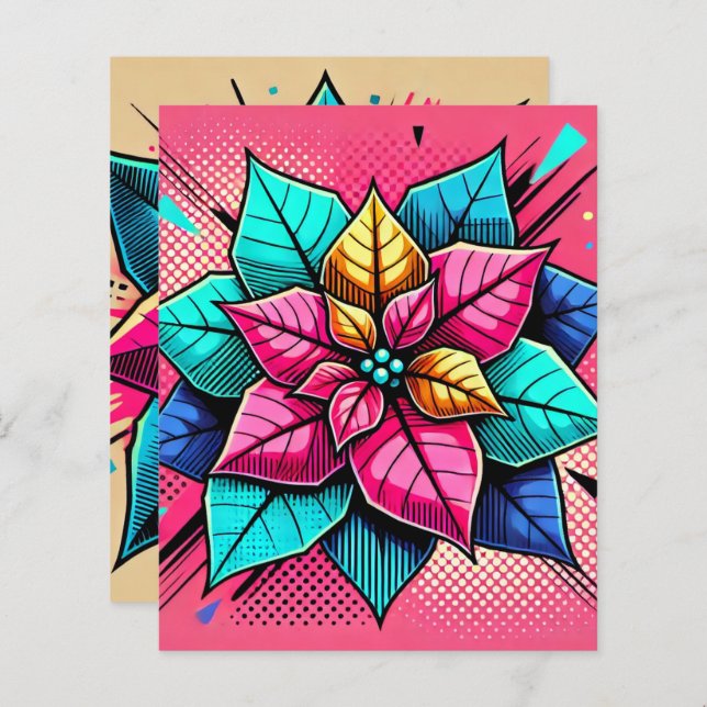 Papel de esboço para poinsettia de Pop artística v (Frente/Verso)