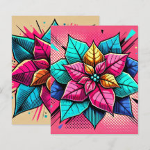Papel de esboço para poinsettia de Pop artística v