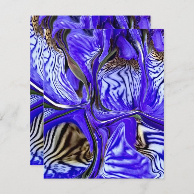 Papel de Escrapão da Flor Íris Roxo (Frente/Verso)